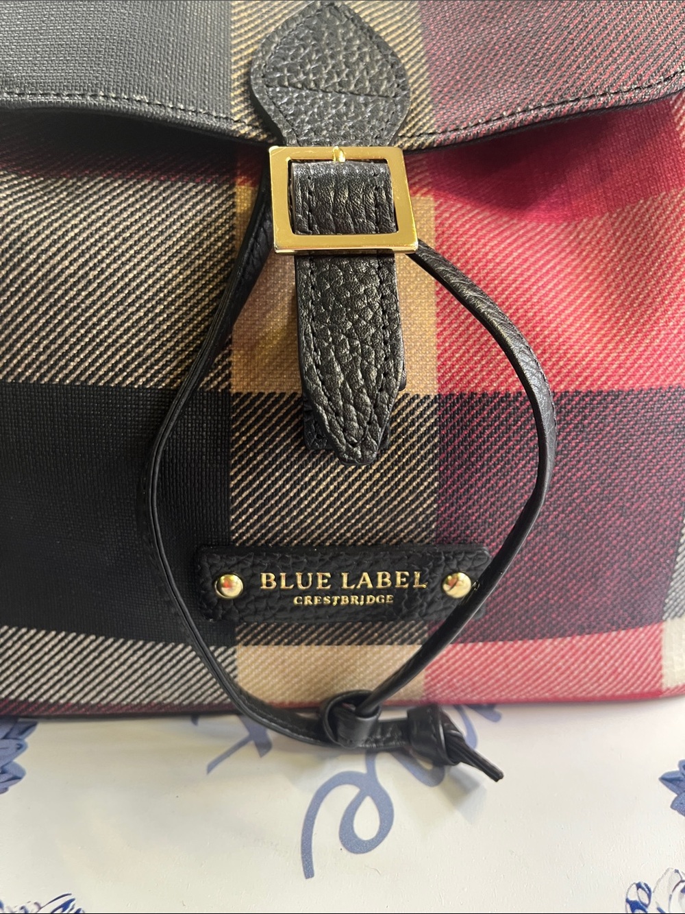Burberry Blue Label Multicolor Plaid Drawstring Backpack - Picture 10 of 15